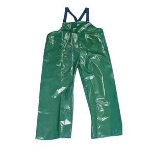 Ironwear Green Polyurethane Nylon Bib Overall No Fly Adj Suspender Rainwear XL